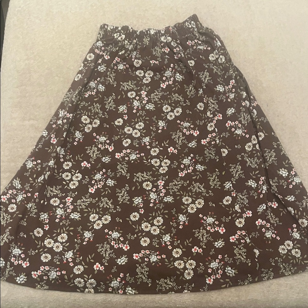 Floral Brown Skirt